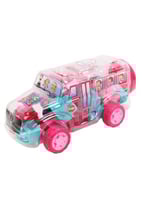 لعبة مكعبات حافلة مدرسية - وردية