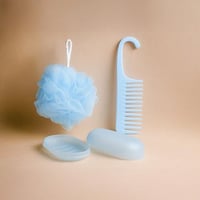 مجموعة أدوات الإستحمام 3 قطع - ازرق فاتح