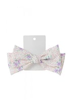 مشبك شعر بفيونكة زهور سلسلة أرجوانية - قطعة واحدة