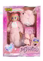 دمية كيوت فيس مع زي مخملي- أرنب