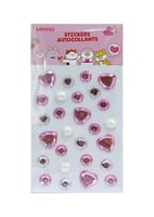 ملصقات أحجار لامعة من سلسلة ميني فاميلي - قلوب ولأ...