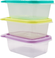 حاويات تخزين الطعام المستطيلة الملونة سعة 400 مل -...