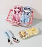 طقم أدوات الطعام سينامورول للأطفال شوكة وملعقة من...
