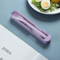 طقم أدوات مائدة ملون قابل للسحب - بنفسجي