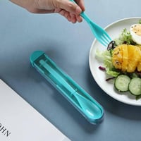 طقم أدوات مائدة ملون قابل للسحب - أخضر