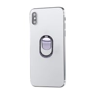 خاتم جوال بحلقة معدنية من سلسلة الألماس - بيضاوي أ...