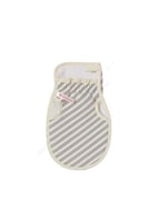 قفاز استحمام سميك مزدوج الجوانب مخطط - رمادي