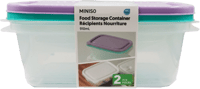 حاويات تخزين الطعام المستطيلة الملونة سعة 910 مل -...