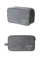 حقيبة مستحضرات التجميل بتصميم جاف - رمادي - ( مقاس...