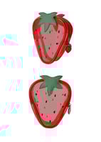 حقيبة مستحضرات التجميل بتصميم الفراولة - احمر - 17...