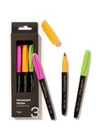 قلم ماركر هايلايت 3 قطع - فلورسنت
