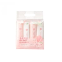 مناديل مبللة بفيتامين E بالخوخ - 4 عبوات 20 منديل...