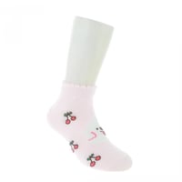 جوارب كاحل برسومات الكرز والجرو - 3 ازواج (7-9 سنو...