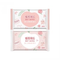 مناديل مبللة بفيتامين E بالخوخ - 4 عبوات 20 منديل...