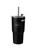 كأس مع مصاصة 580مل اسود