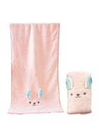 منشفة على شكل ارنب -زهري - مقاس 80x30 سم