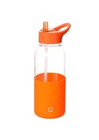 مطارة ماء بلاستيكية بمقبض وغطاء - 1000مل - برتقالي