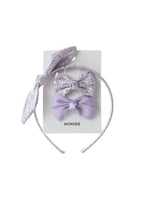 مجموعة إكسسوارات شعر بنفسجي-وردي 3 قطع من مجموعة ك...