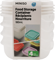 علب تخزين طعام ملونة 180 مل - 4قطع