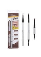 قلم حواجب 3 في 1 ( بني غامق ) مسطح