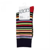 شراب طويل ملون للجنسين (21سم) - اسود - مقاس 36 - 3...