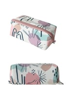 حقيبة مستحضرات تجميل بنمط نباتات مجردة مع سحاب مائ...