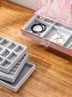 منظم علب المجوهرات 6 أقسام صغير - 21x12سم