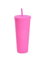 كوب ماء بلاستيكي مع مزاز بتصميم دوريان 700 مل - اح...