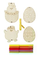 مجموعة الطلاء على الخشب مع 5 أقلام تلوين