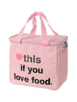 حقيبة طعام حجم كبير - وردي - 24x21سم