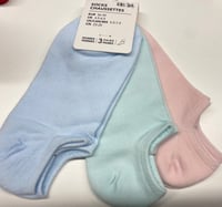 جوارب نسائية ملونة بقصة منخفضة - 3 أزواج