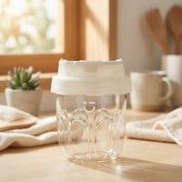 كوب قهوة بلاستيكي 330 مل -بيج