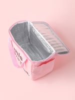 حقيبة طعام حجم كبير - وردي - 24x21سم