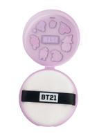 اسفنجة بودرة مخملية مع علبة تخزين من مجموعة BT21