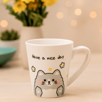 كوب سيراميك بمقبض 225 مل - حيوانات أليفة - رمادي