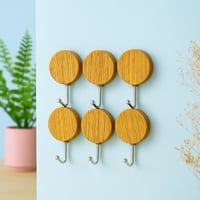 علاقات جدارية دائرية خشبية صغيرة - 6 قطع