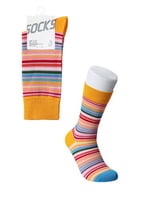 شراب طويل ملون للجنسين (21سم) - برتقالي - مقاس 36...