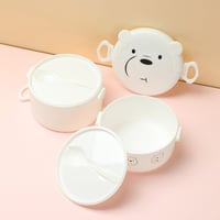 صندوق غداء بينتو مزدوج الطبقات من سلسلة الدببة الث...