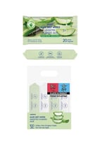 مناديل مبللة بالألوفيرا - 20 مناديل × 4 عبوات