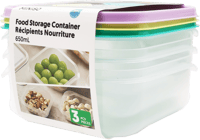 علب تخزين طعام ملونة 650 مل - 3قطع