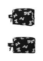 حقيبة مستحضرات تجميل متسطيلة جذابة - اسود - 18x13...