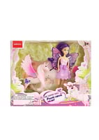 دمية الحصان الطائر من سلسلة طفلة الزهرة - بنفسجي