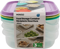 علب تخزين طعام ملونة 400 مل - 3قطع