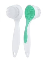 فرشاة تنظيف الوجه برأس مزدوج - ابيض