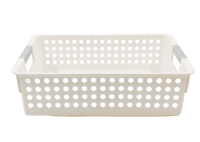 صندوق تخزين قصير بمقبض حجم كبير - ابيض