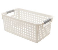 صندوق تخزين طويل بمقبض حجم صغير - ابيض