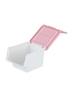 صندوق تخزين صغير بفتحة واسعة - وردي - 11x10cm