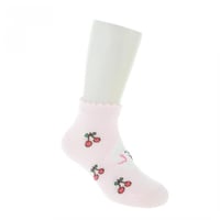 جوارب كاحل برسومات الكرز والجرو - 3 ازواج (5-7 سنو...