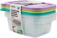 حاويات تخزين الطعام المستطيلة الملونة سعة 400 مل -...
