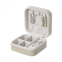 صندوق تنظيم وتخزين المجوهرات مربع الشكل - مشمي - 1...